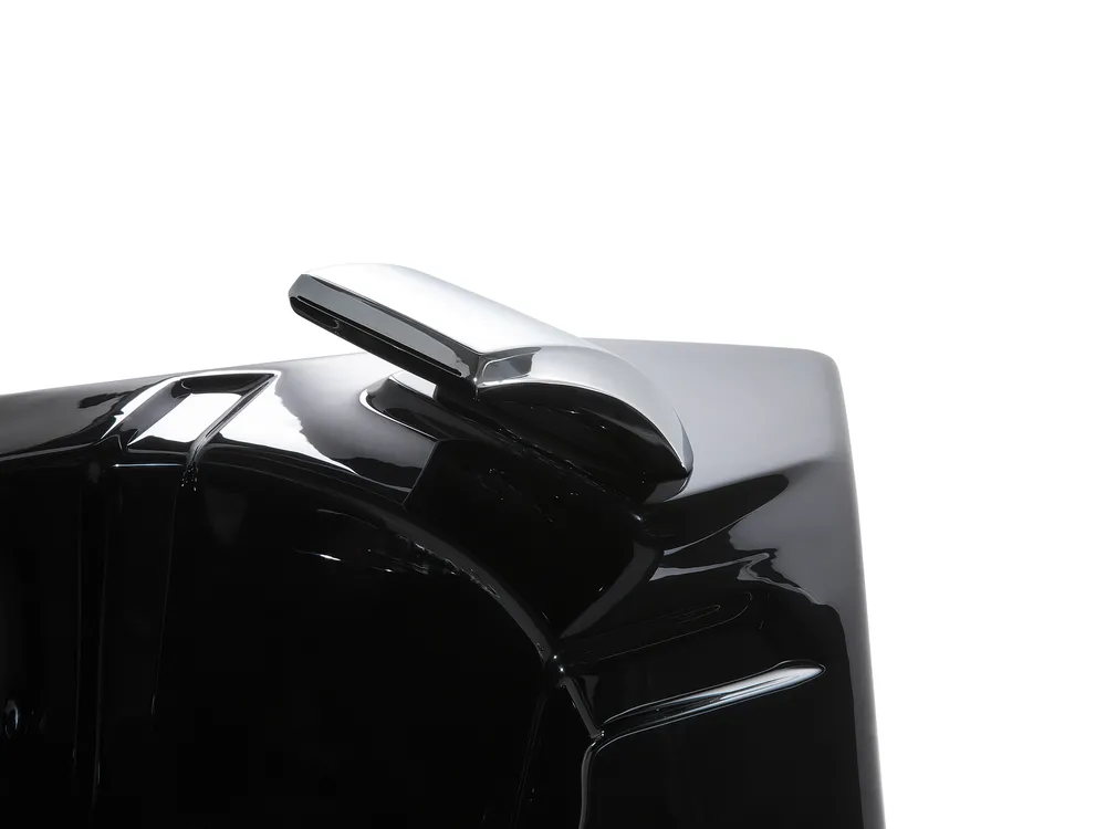 Whirlwanne Eckmodell mit LED MARTINICA 198 x 144 cm Schwarz_763732
