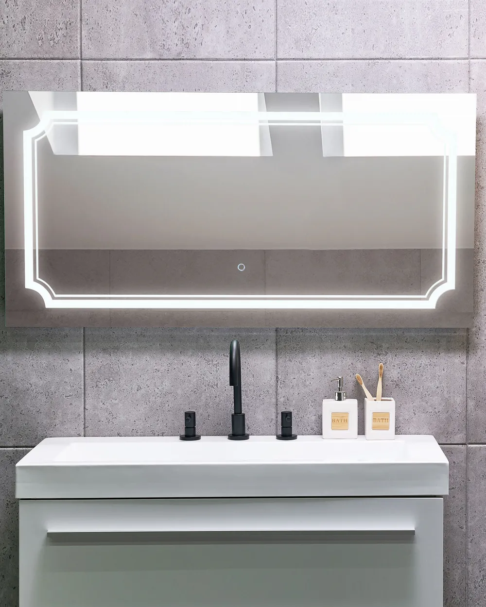 LED-Badezimmer-Spiegel ARROMACHNES 120 cm 60 cm Silber_863028