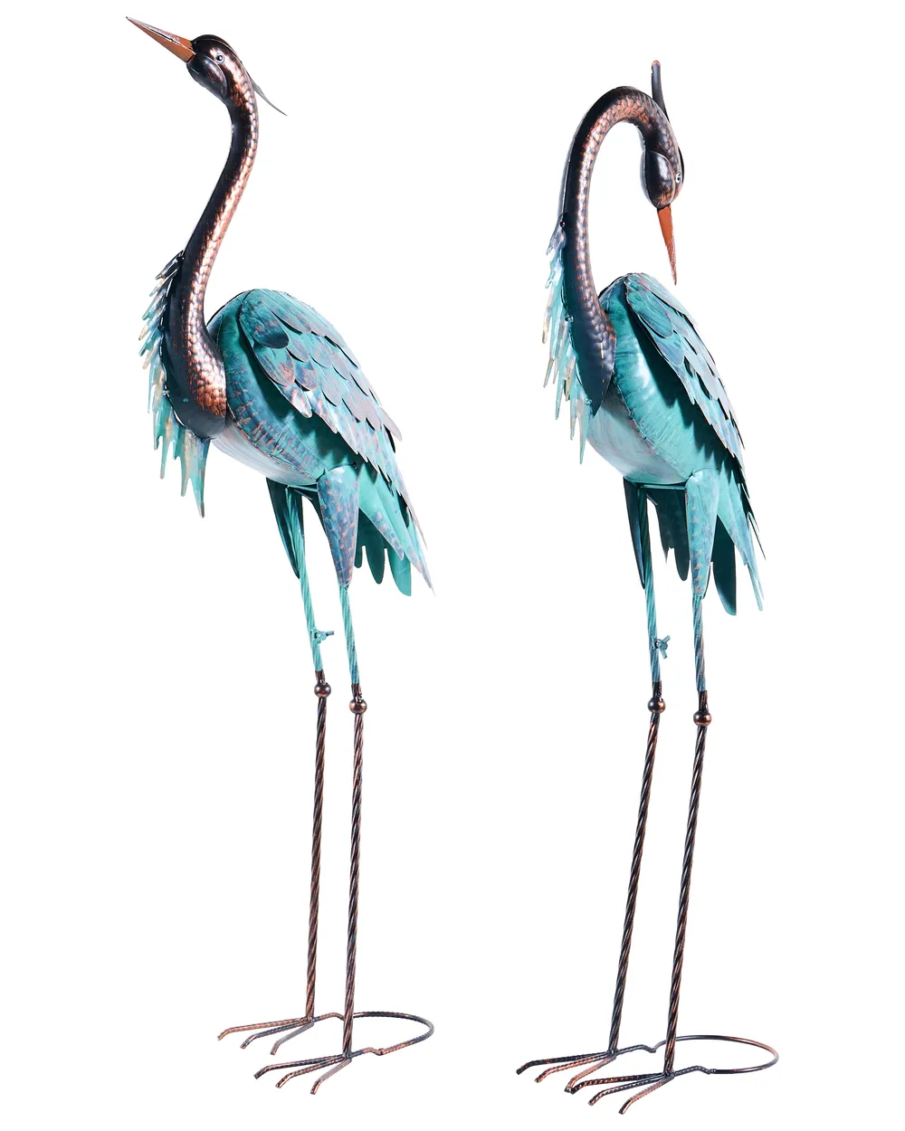 Gartenfigur 2er Set MALOLOS Reiher Blau