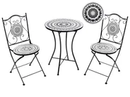 Bistro Set klappbar COMISO Metall Schwarz / Weiß_982143