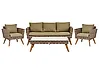 Lounge Set mit Tisch 5-Sitzer VITTORIA XL Polyrattan Olivgrün