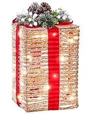 Weihnachtsdekoration 3er Set LED VAHTO 46/32/30 cm Weihnachtsgeschenke Braun_1179430