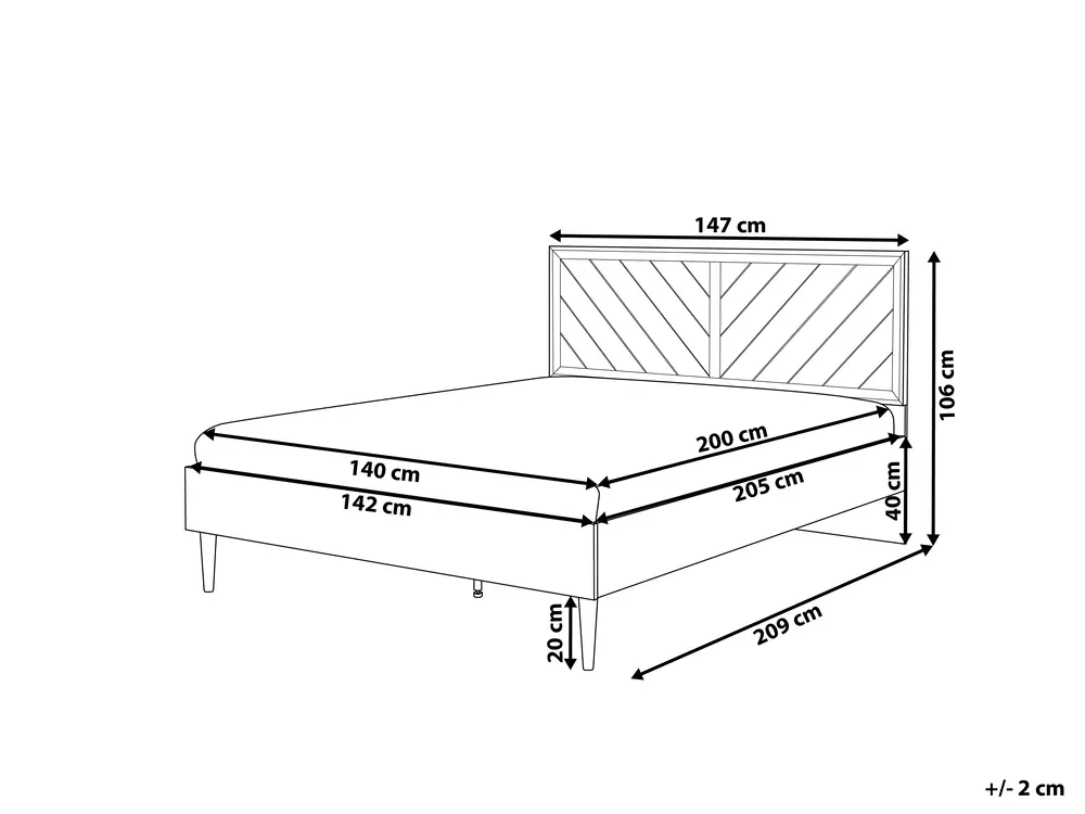 Bett mit LED MIALET 140 x 200 cm Dunkelbraun_748097