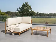 Gartensofa mit Tisch 2-Sitzer SAMPIERI Metall Hellbraun_1030038