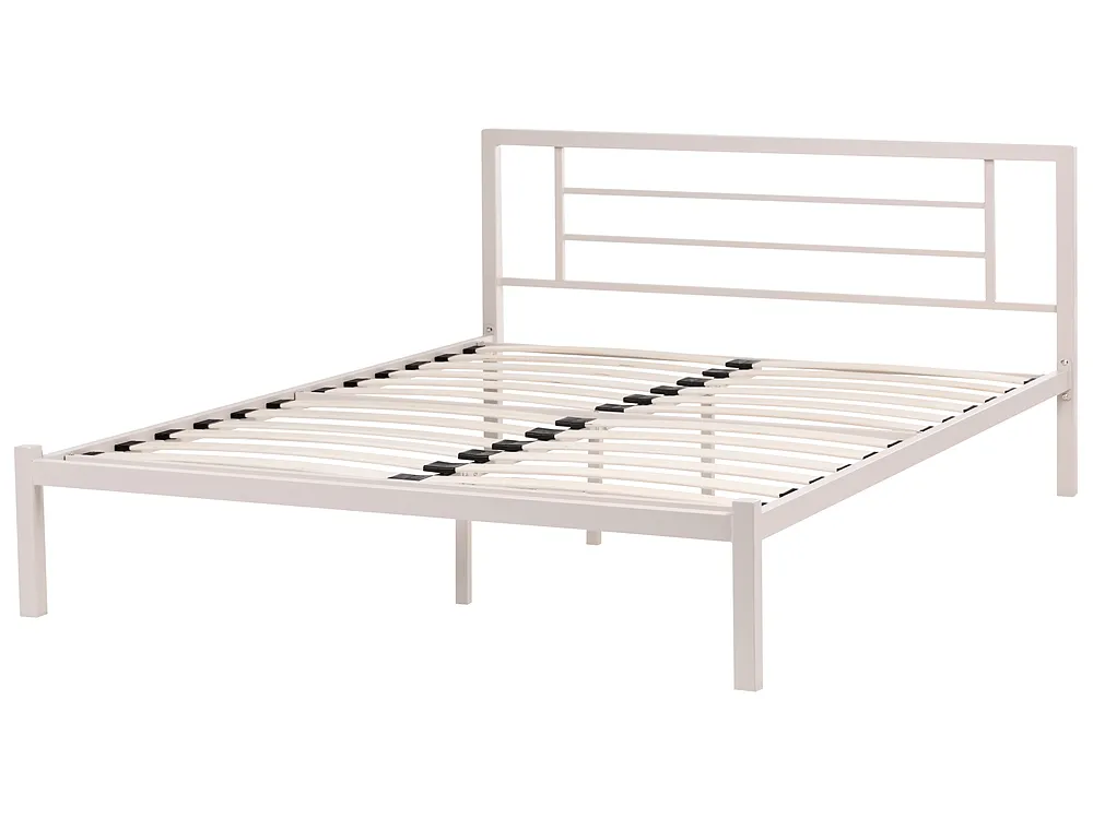 Bed Metal CUSSET 160 x 200 cm (EU King Size) Light Beige_1162084