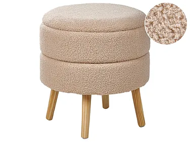 Hocker mit Stauraum OKATON Bouclé Beige