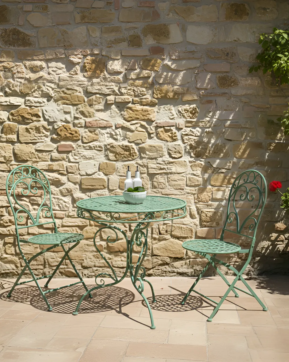 Gartenstuhl 2er Set ALBINIA Metall Grün_1021541