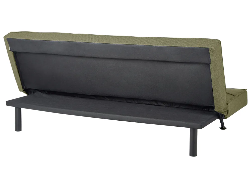 Sofa Bed 3 Seater HASLE Fabric Olive Green_912838
