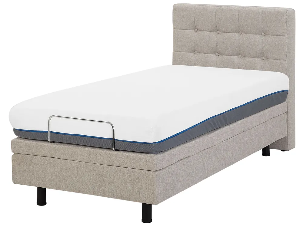 Bett verstellbar Stoff DUKE 80 x 200 cm Beige_771757
