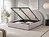 Bett mit Stauraum MOUZON Chenillegewebe Taupe 160 x 200 cm