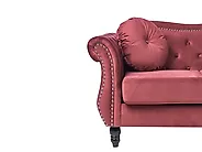 Sofa 3 Seater SKIEN Velvet Dark Red_1170546
