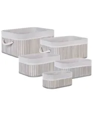 Set od 5 košara TALPE Bambusovo drvo Sivi_849964