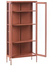 Vitrine mit Glastüren HARTY 80 cm Metall Goldbraun_1067813