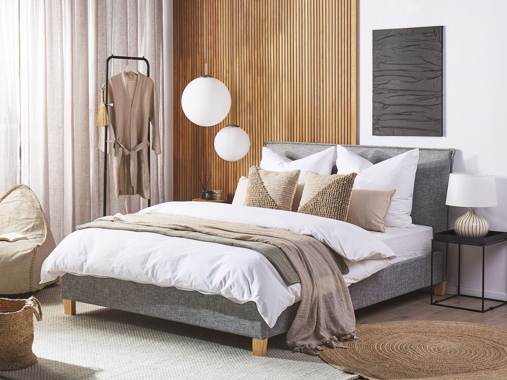 Bed Fabric SENNEZ 160 x 200 cm (EU King Size) Light Grey