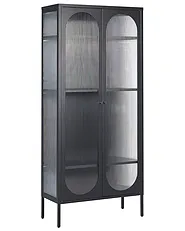 Steklena vitrina FOXTON 80 cm Kovina Črna_1199872
