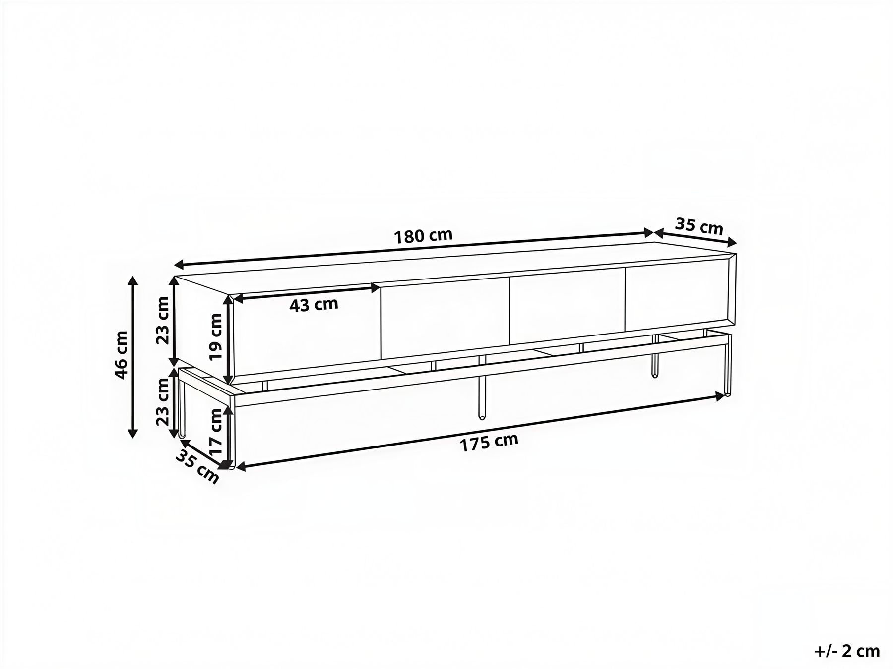 TV Stand LANCELIN Black/ Light Brown_1057150