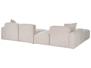 Modular Corner Sofa 3 Seater HEDE with Ottoman Fabric Light Beige Right Hand_1092169