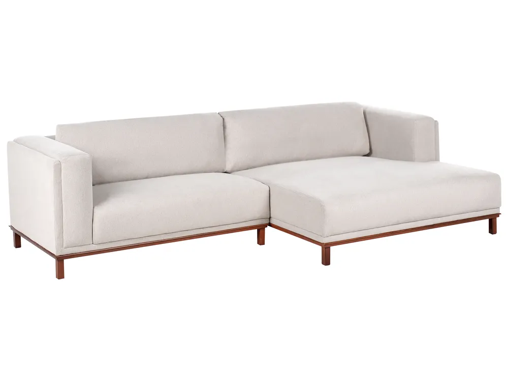 Corner Sofa 4 Seater VENG Fabric Light Beige Left Hand_994988