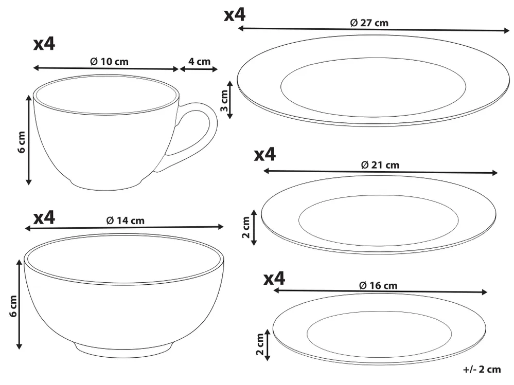 20-Piece Dinnerware Set LEMONGRASS Porcelain White/Green_1191918
