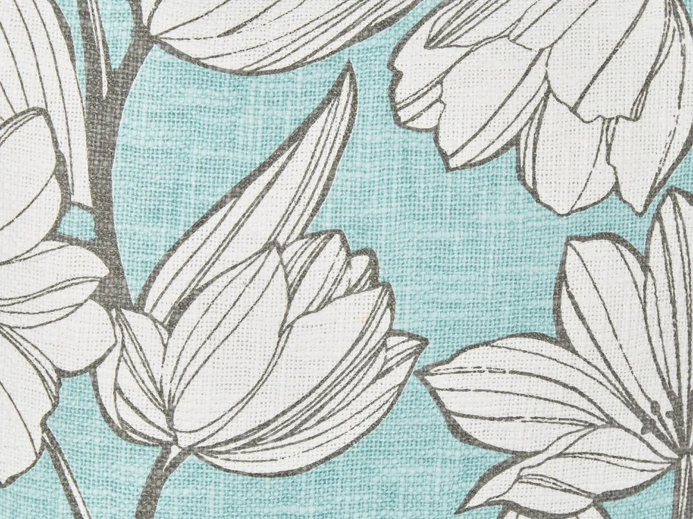 Dekokissen 2er Set CYANOTIS 45 x 45 cm Baumwolle Hellblau Blumenmuster_892746