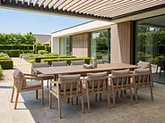 Extending Garden Dining Table TOSCANELLA 180/280 cm 100 cm Certified Acacia Wood Light Brown_1161823