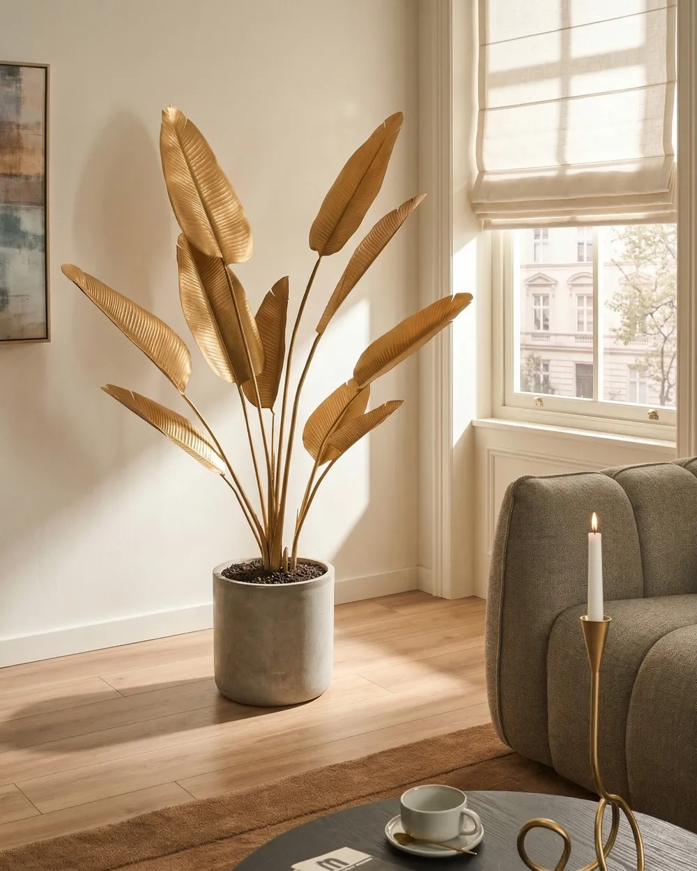 Kunstpflanze BANANA TREE 162 cm Gold