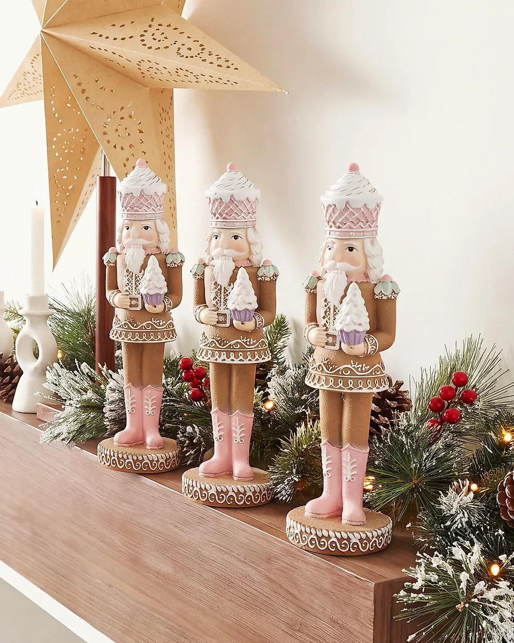 Set van 3 figuren PERTTULA 31 cm Notenkraker Meerkleurig