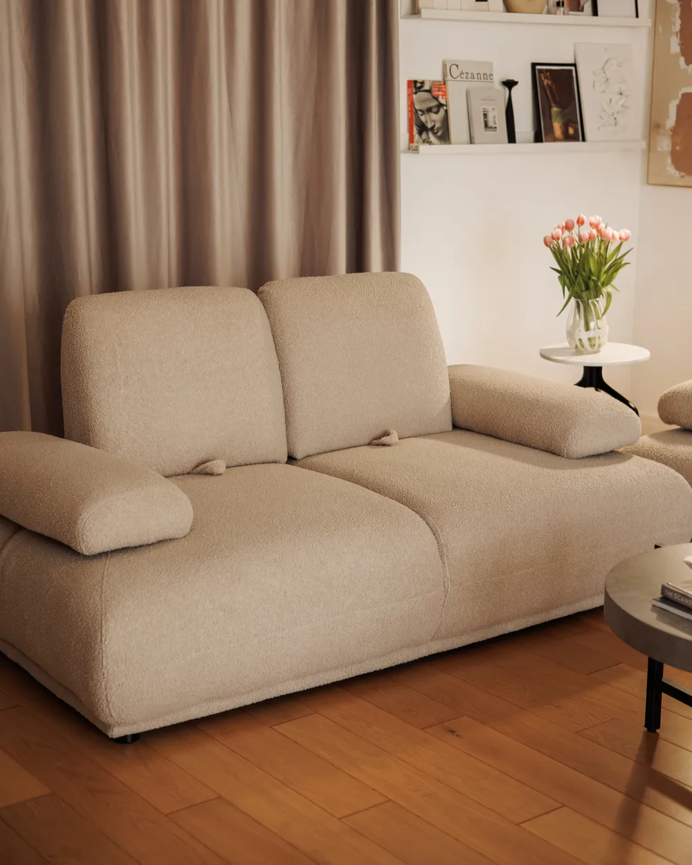 Sofa 2 Seater NACKA Boucle Beige_1074525