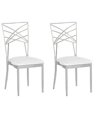 Set of 2 Dining Chairs GIRARD Metal Silver_782823