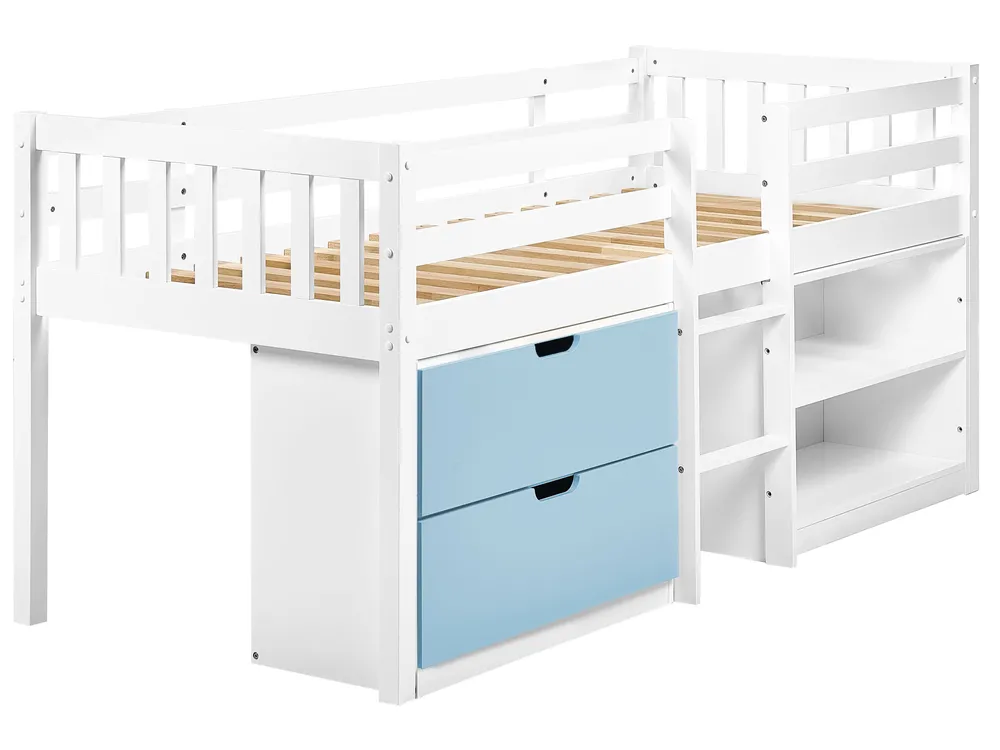 Mid Sleeper Bed Wood SUSVILLE 90 x 200 cm (EU Single) Blue_1038888