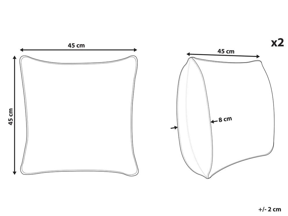 Dekokissen 2er Set PHILODENDRON 45 x 45 cm Samtstoff Braun Abstraktes Muster_830036