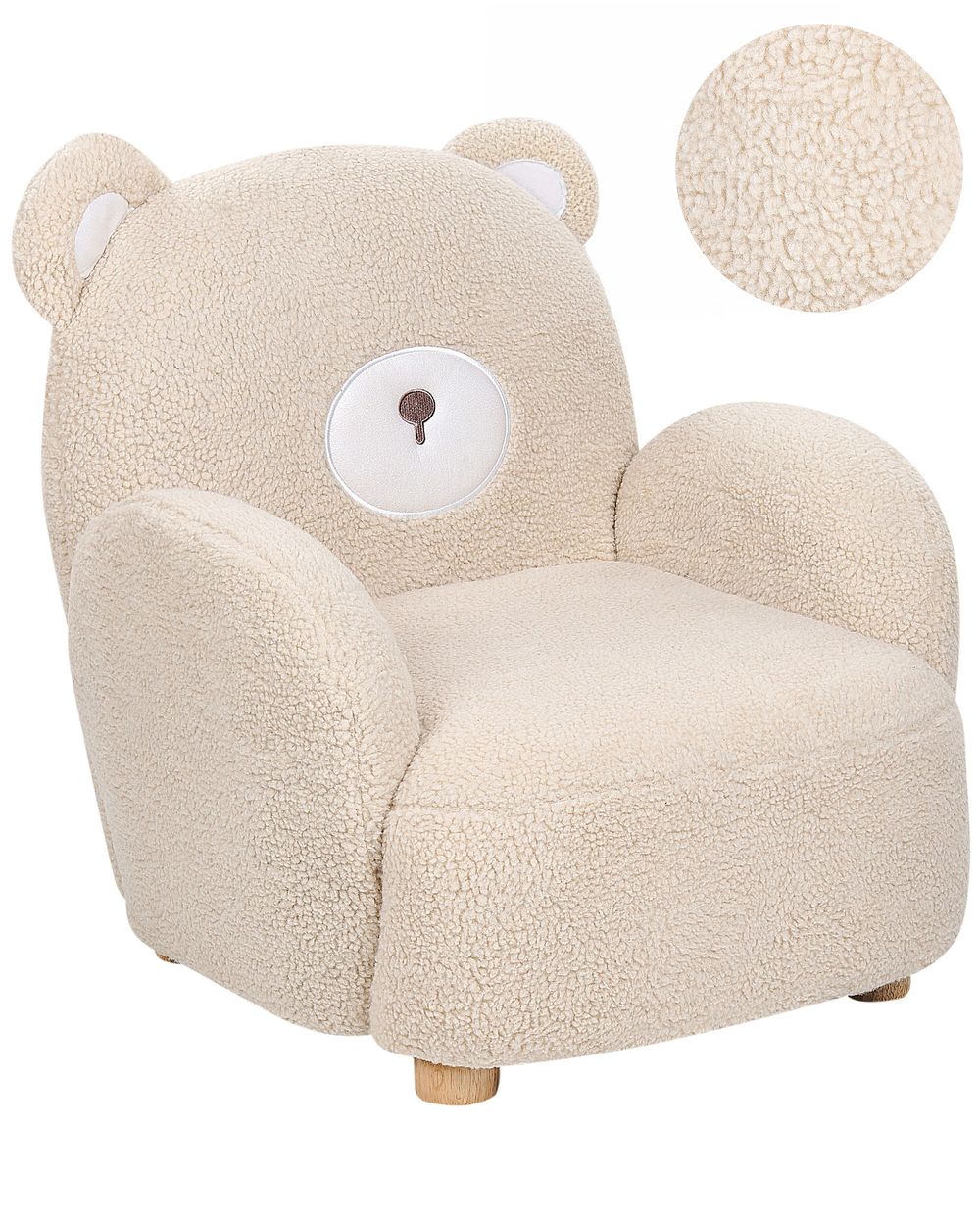 Kids Armchair Teddy Bear BOO Boucle Beige