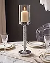 Kerzenständer ABBEVILLE 48 cm Glas Silber
