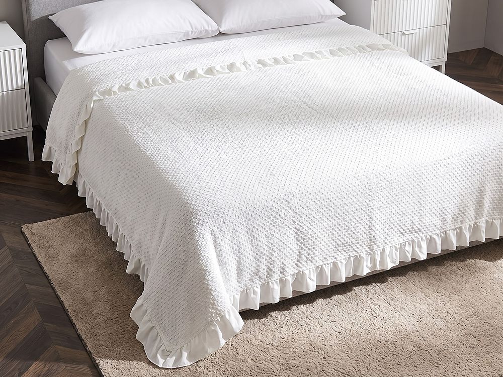 Sprei HATTON Katoen 200 x 220 cm Gebroken wit