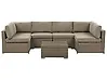 Garten Ecksofa mit Tisch 6-Sitzer BELVEDERE Polyrattan Braun