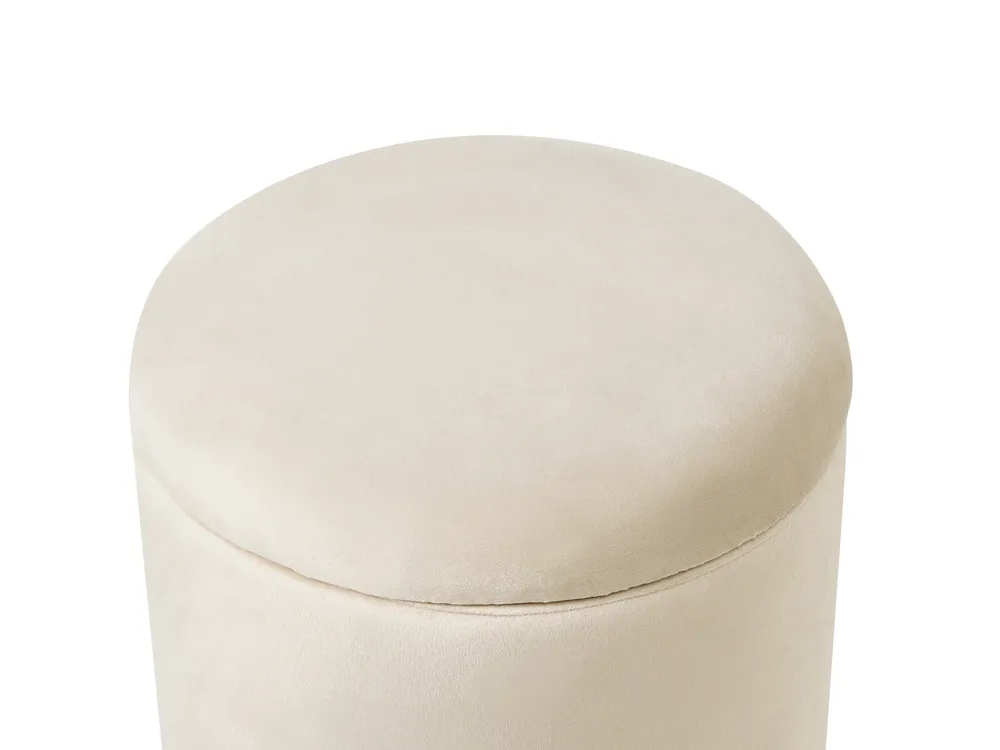 Pouf mit Stauraum WENONA Samtstoff Hellbeige_1026282