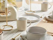 Set of 4 Mugs MUGWORT Stoneware Light Beige_956575
