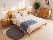 Schlafzimmer Set Kiefernholz FLAVIGNAC 180 x 200 cm Hellbraun_1118548