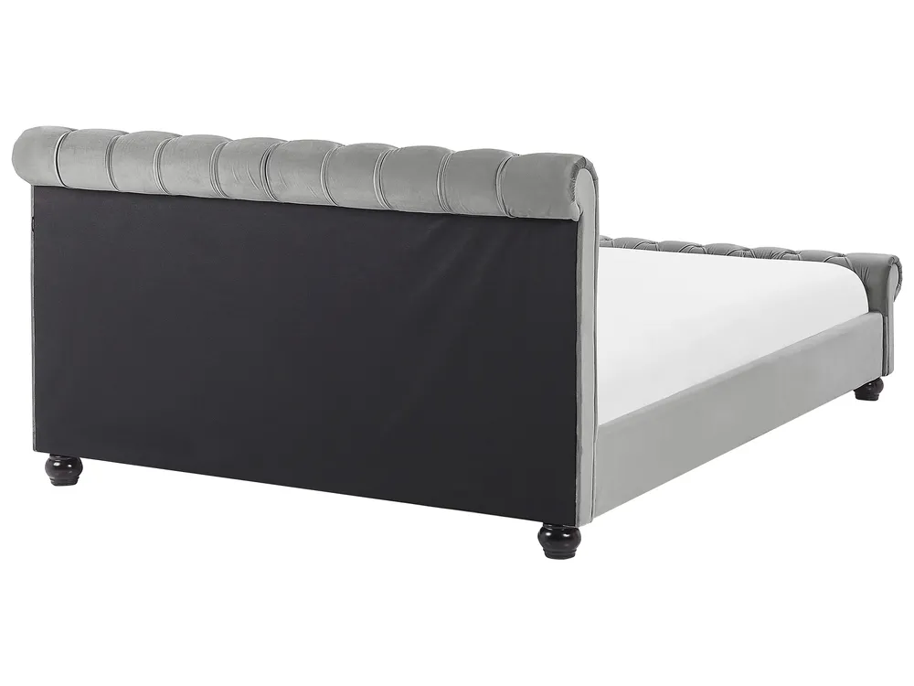 Wasserbett Samtstoff AVALLON 180 x 200 cm Grau_846913
