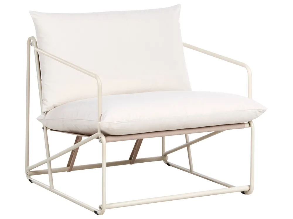 Gartensofa Set 4-Sitzer PONTE Metall Hellbeige_1013440