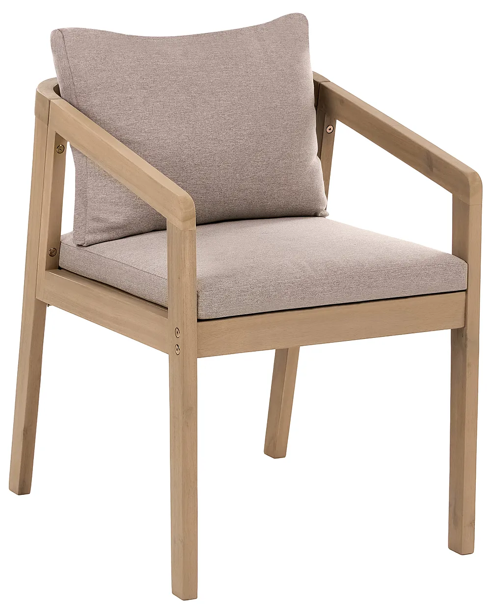 Set of 2 Garden Chairs with Cushions TOSCANELLA Certified Acacia Wood Light Brown_1161952