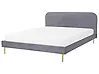 Bett mit Lattenrost Samtstoff FLAYAT 180 x 200 cm Grau