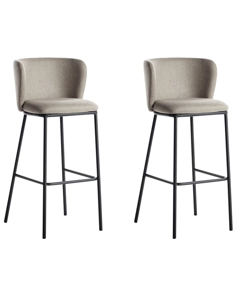 Set mit 2 Barstühlen MINA Taupe