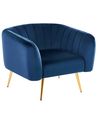 Sessel LACONIA Samtstoff Dunkelblau