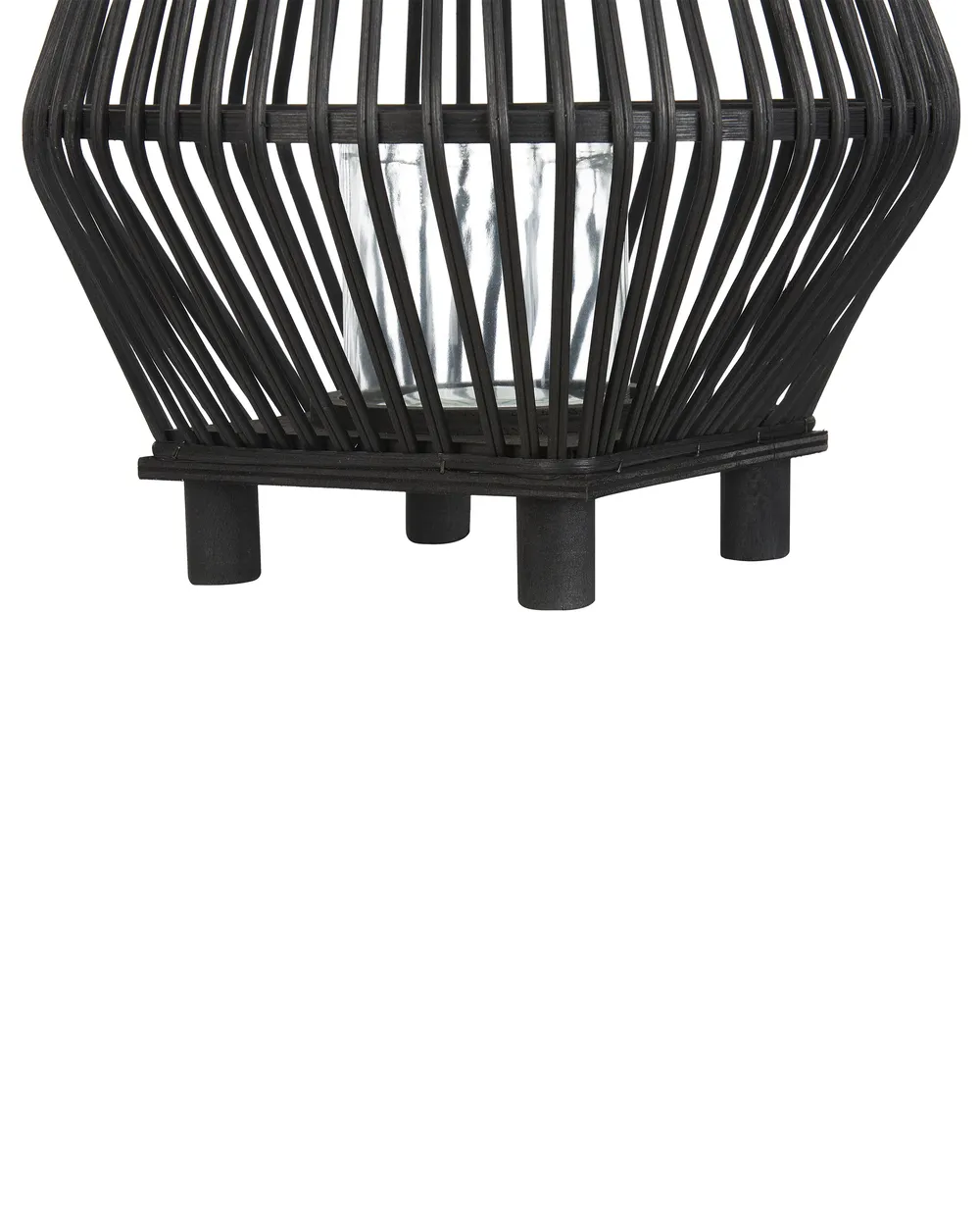 Laterne LEYTE 58 cm Bambus Schwarz_873490