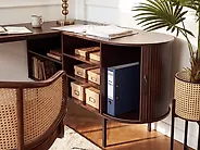 Corner Desk SOLARI 140 cm 140 cm Dark Brown_1191545