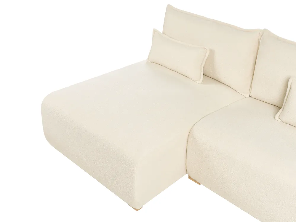Modul Ecksofa NERBO Bouclé Cremeweiß rechtsseitig_1033934
