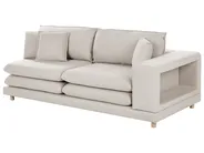 Sofa 2-Sitzer HEDEN mit Ottomane Stoff Hellbeige_950601
