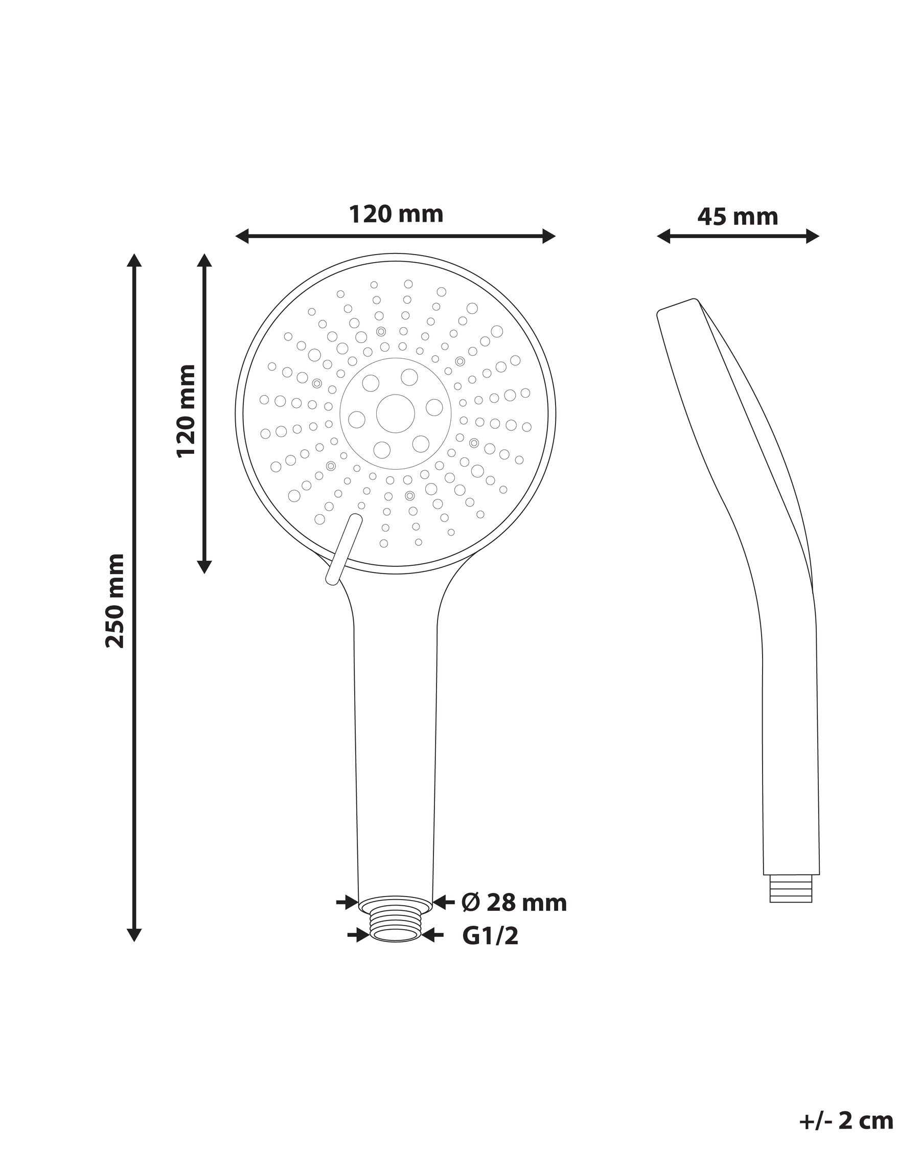 Shower Head and Hose Kit MAPIRI 6-function Gold_990120