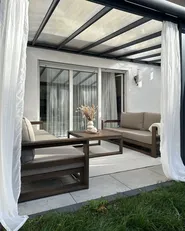 Outdoor Couchtisch TIMOR 90 cm 75 cm zertifiziertes Akazienholz Dunkelbraun_880976
